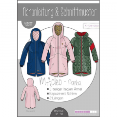 Papierschnittmuster Damen Parka MAcleo Raglanrmel ki-ba-doo