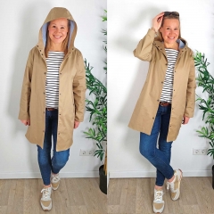 RESTSTCK 61 cm Baumwollstoff Trenchcoat Stoff mit Stretch, camel