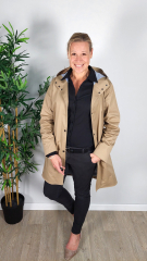 Baumwollstoff Trenchcoat Stoff mit Stretch, camel