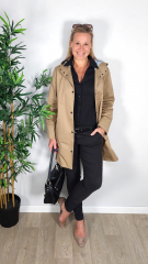 Baumwollstoff Trenchcoat Stoff mit Stretch, camel