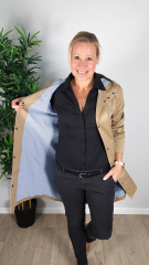 RESTSTCK 61 cm Baumwollstoff Trenchcoat Stoff mit Stretch, camel