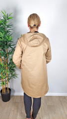 RESTSTCK 61 cm Baumwollstoff Trenchcoat Stoff mit Stretch, camel