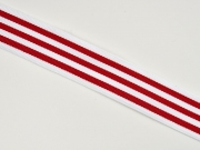 Ripsband schmale Streifen 3 cm, rot weiß