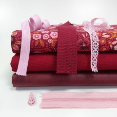 RESTST�CK 65 cm Lederimitat Vintage Look gepr�gte Optik, weinrot