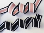 gestreiftes Gummiband 4 cm, schwarz wei