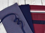Webband Streifen 25 mm, dunkelrot wei navy