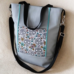 RESTST�CK 50 cm Kunstleder Lederimitat f�r Taschen gepr�gte Optik, Betongrau