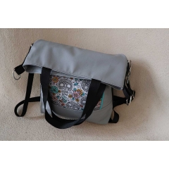 RESTST�CK 50 cm Kunstleder Lederimitat f�r Taschen gepr�gte Optik, Betongrau