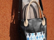 RESTST�CK 25 cm Kunstleder Lederimitat f�r Taschen gepr�gte Optik, schwarz