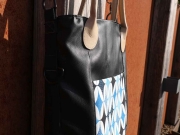 RESTST�CK 25 cm Kunstleder Lederimitat f�r Taschen gepr�gte Optik, schwarz