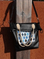 RESTST�CK 25 cm Kunstleder Lederimitat f�r Taschen gepr�gte Optik, schwarz