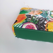 Dekostoff tropische Frchte Digitaldruck, gelb orange weiss