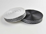 Jacquard Webband Labyrinth Greek Style, schwarz wei