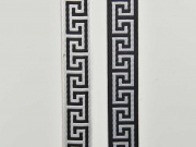 Jacquard Webband Labyrinth Greek Style, schwarz wei