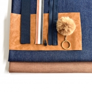 Kunstfellbommel Taschenanhnger 6 cm, beige
