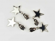 Schieber mit Stern fr Reiverschluss mit 6,5 mm Spirale, SILBER