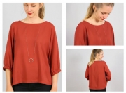 Papierschnittmuster weite Bluse mit gerafftem rmelsaum FRAU HOLLY Studio Schnittreif