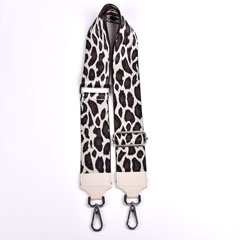 Taschengurt Taschenriemen Leoparden Muster-schwarz braun beige-creme Lederenden-silber Schnallen