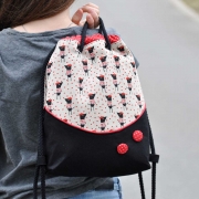 RESTSTCK 14 cm Baumwollstoff kleine Punkte Petite Dots, wei rot