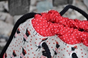 RESTSTCK 14 cm Baumwollstoff kleine Punkte Petite Dots, wei rot