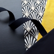 RESTST�CK 50 cm Kunstleder Lederimitat f�r Taschen gepr�gte Optik, dunkelblau