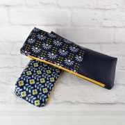 RESTST�CK 50 cm Kunstleder Lederimitat f�r Taschen gepr�gte Optik, dunkelblau