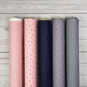 Baumwollstoff kleine Punkte beschichtet Petite Dots,wei rosa