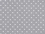 Baumwollstoff kleine Punkte beschichtet Petite Dots, wei grau