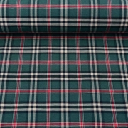 Dekostoff Karo Muster, rot beige dunkelgrn