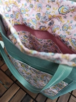 RESTST�CK 51 cm kr�ftiges Lederimitat Kunstleder f�r Taschen, mint metallic