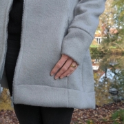 Mantelstoff Jackenstoff flauschig dick uni, grau