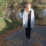 Mantelstoff Jackenstoff flauschig dick uni, grau