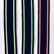 Webband Streifen 25 mm, neongelb dunkelblau
