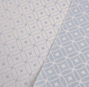 Dekostoff Rauten Glitzer Jacquard Double Face, silber hellblau