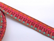 Gurtband Ethno Zickzack Streifen 38mm, orange pink weinrot mint