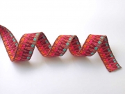 Gurtband Ethno Zickzack Streifen 38mm, orange pink weinrot mint