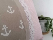 Baumwollstoff Anker, weiss hellbeige