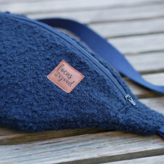 Boucle Stoff Schafslckchen, dunkelblau