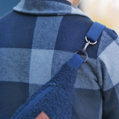 Boucle Stoff Schafslckchen, dunkelblau