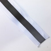 Reflektorband Ripsband Streifen 2.5 cm, silbergrau weiß