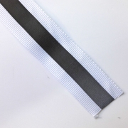 Reflektorband Ripsband Streifen 2.5 cm, silbergrau wei