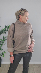 Boucle Stoff Schafslckchen elastisch, hellbraun