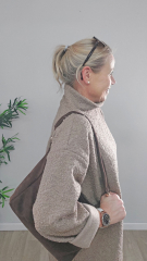 Boucle Stoff Schafslckchen elastisch, hellbraun