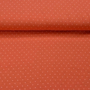 Jerseystoff kleine Punkte, wei terracotta braun