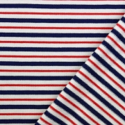 Sweatstoff French Terry Streifen, rot wei dunkelblau