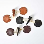1 Knebelverschluss Dufflecoat Knopf Lederimitat Baumwollkordel, schwarz
