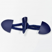 1 Knebelverschluss Lederimitat Baumwollkordel, marineblau