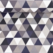 Dekostoff Dreiecke Leinen Optik, dunkelgrau taupe natur