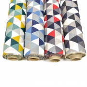 Dekostoff Dreiecke Leinen Optik, dunkelgrau taupe natur