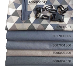 Dekostoff Dreiecke Leinen Optik, dunkelgrau taupe natur